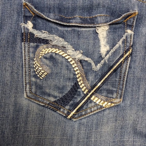 Baccini Jeans Womens  Size 12 Blue Straight Leg Mid Rise. Distressed. - Picture 5 of 10